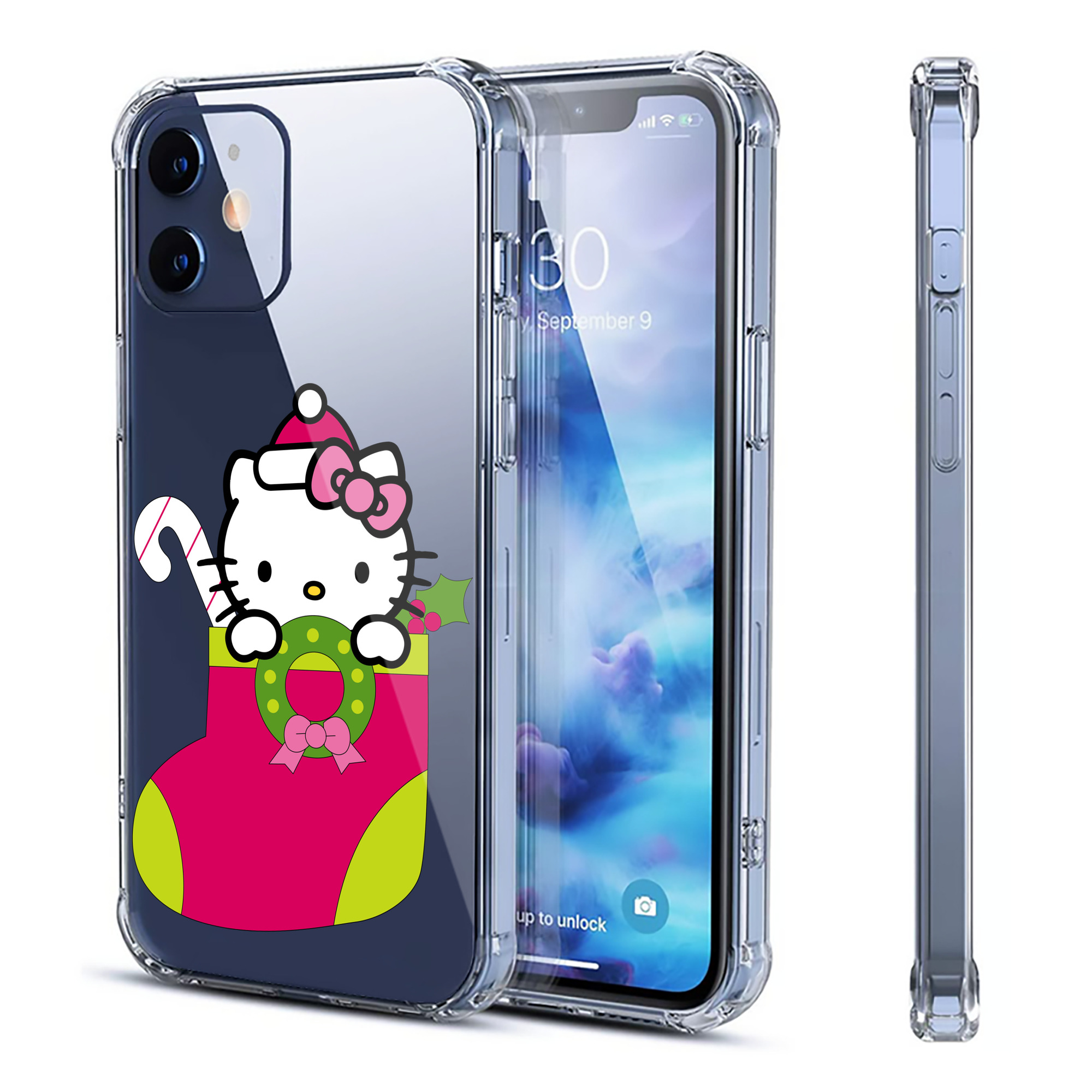 （画像用） Hello Kitty ハローキティ 【iPhone 12シリーズ対応】透明スマホケース（クリアソフトケース）